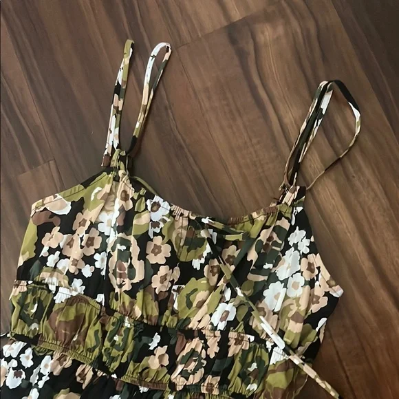 New Moon River White and Yellow Spaghetti Strap Sundress size L 100 % cotton - Picture 9 of 16